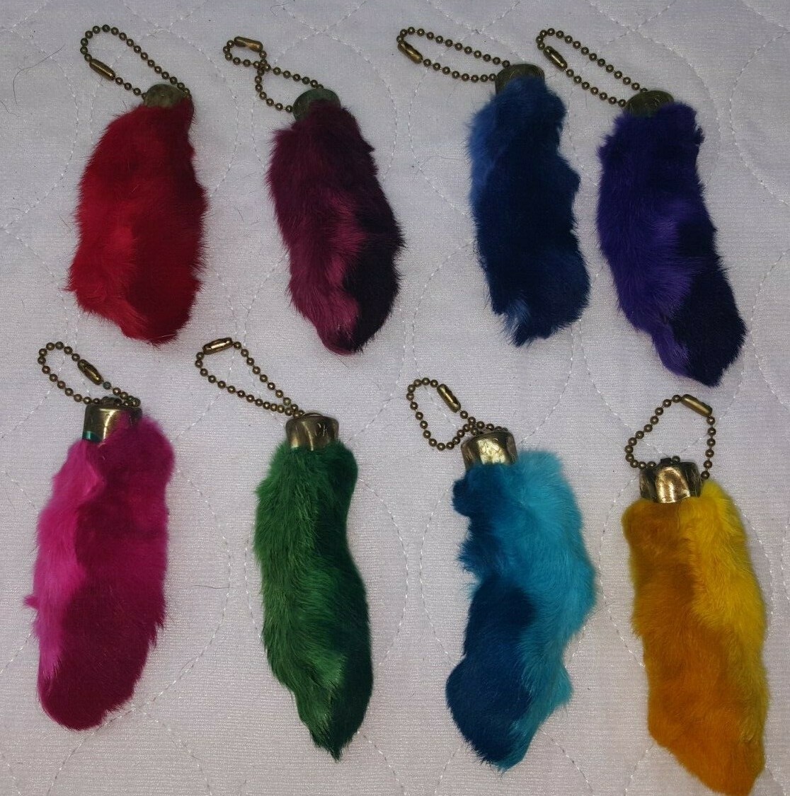 Large New Lucky Rabbits Foot Key Chain, Zipper Pull, Charm Choose Your Color
