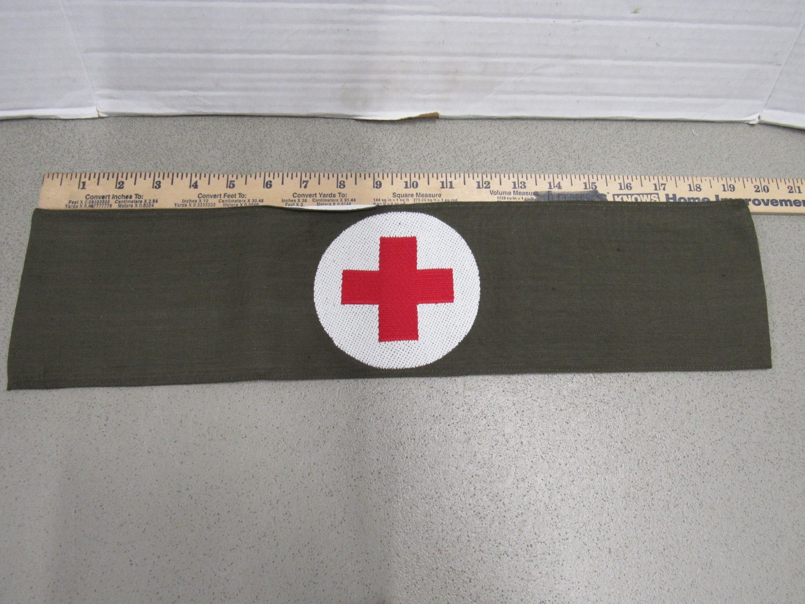 West German Red Cross Armband Cloth OD White Reversible Medic 1960s NOS