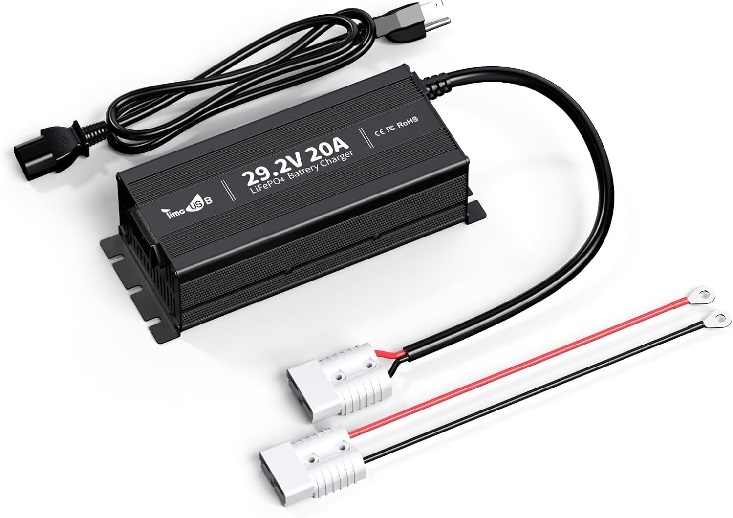 Timeusb 29.2V 20A LiFePO4 Battery Charger 24V MINI Mountable with LED Indicators