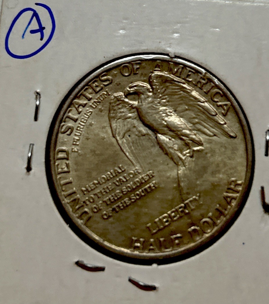 1925 Natural Commem memorial Southern soldier; Silver Half $ Borderline Uncirc