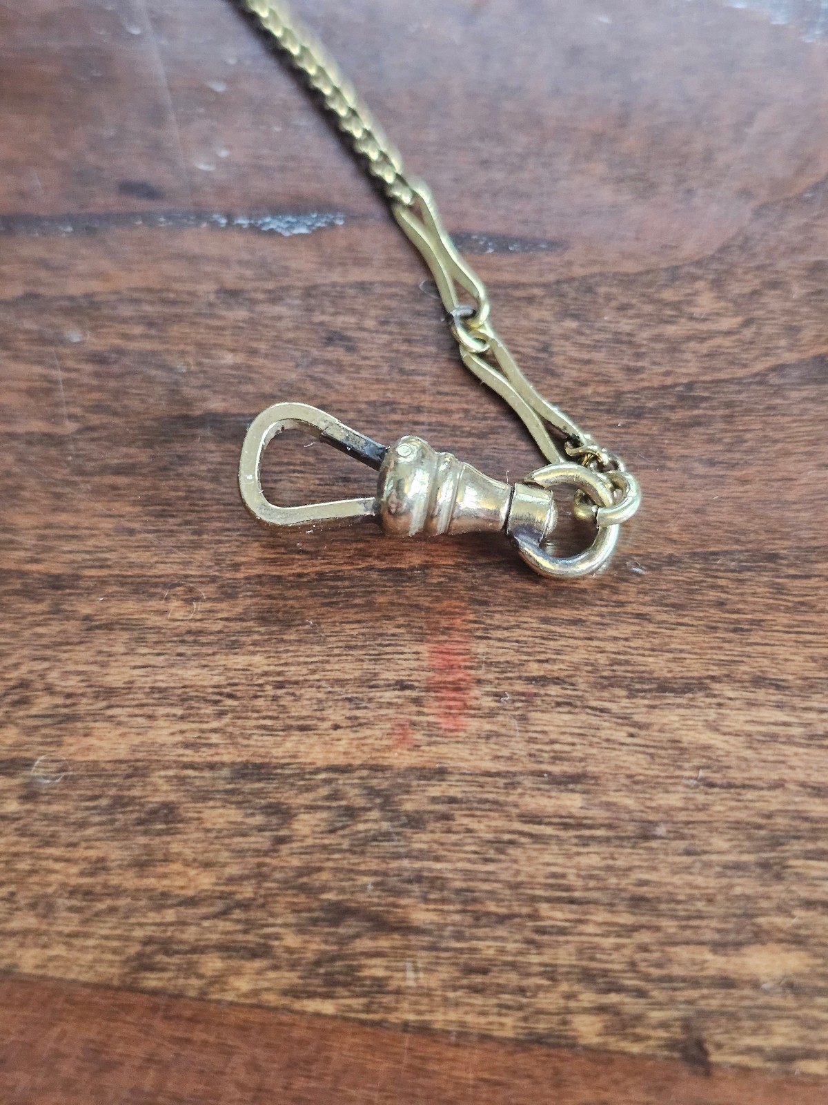 antique pocket watch belt clip- clasp marked 14k