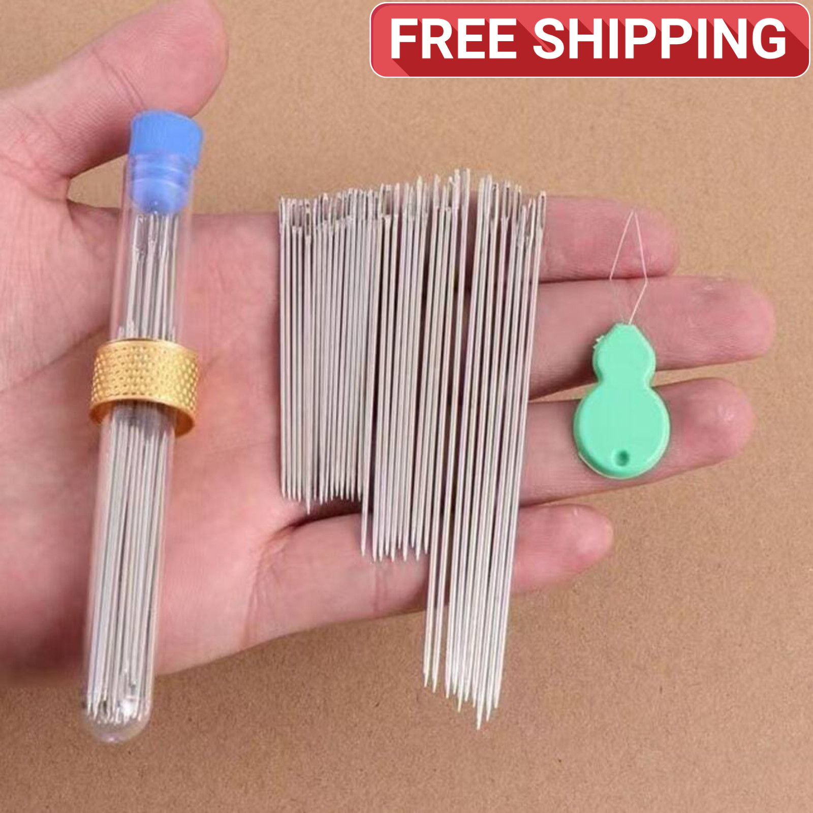 40pcs/set Large Eye Hand Sewing Needles Premium Stainless Steel Needle For Craft