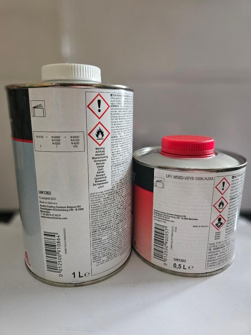 NASON N-4100 HS PLUS EURO CLEAR COAT WITH HARDENER N-5000 AXALTA MADE iN GERMANY