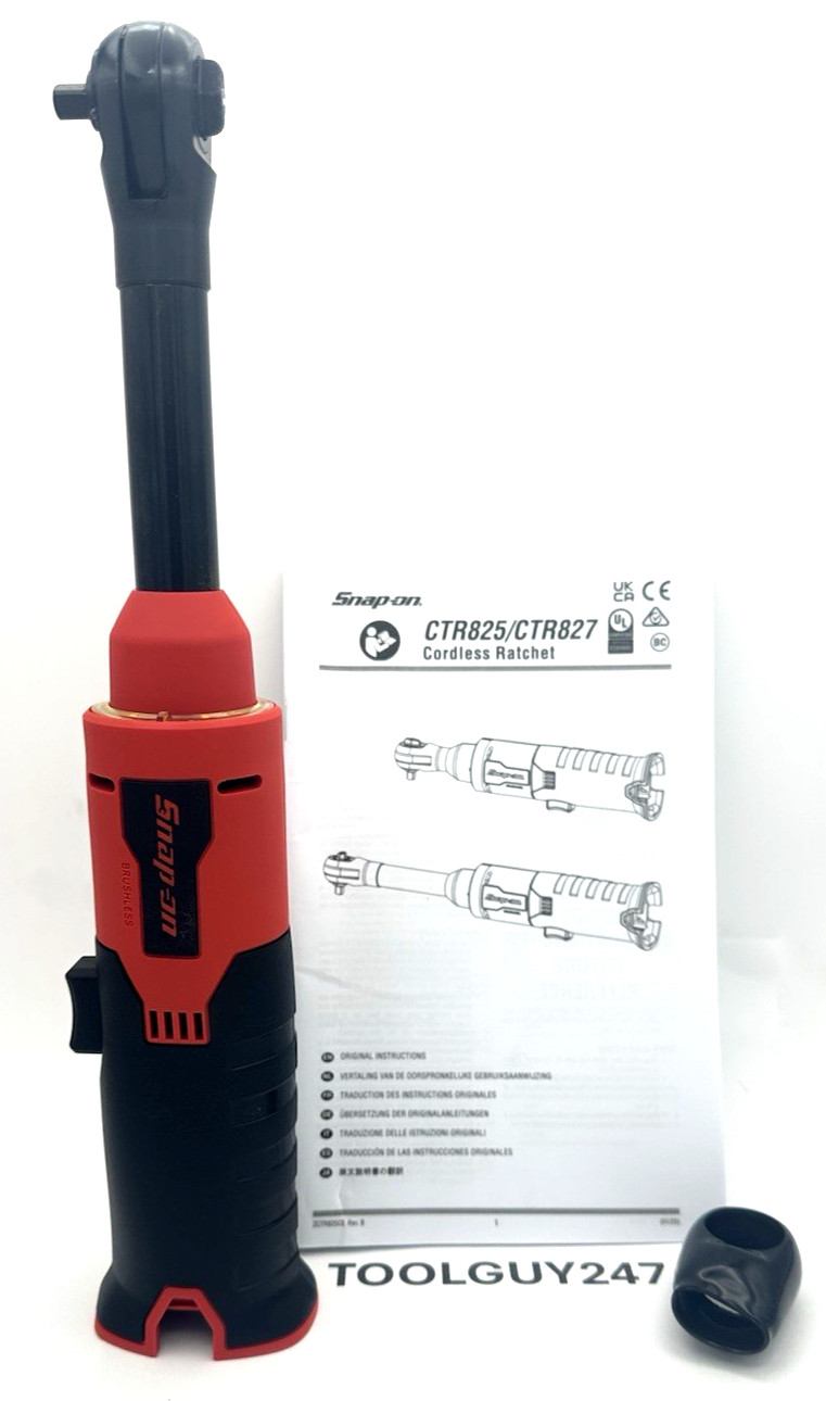 SNAP ON CTR827 DB 1/4" 40 ft lbs Long Neck Cordless Ratchet RED NEW USA TOOLS