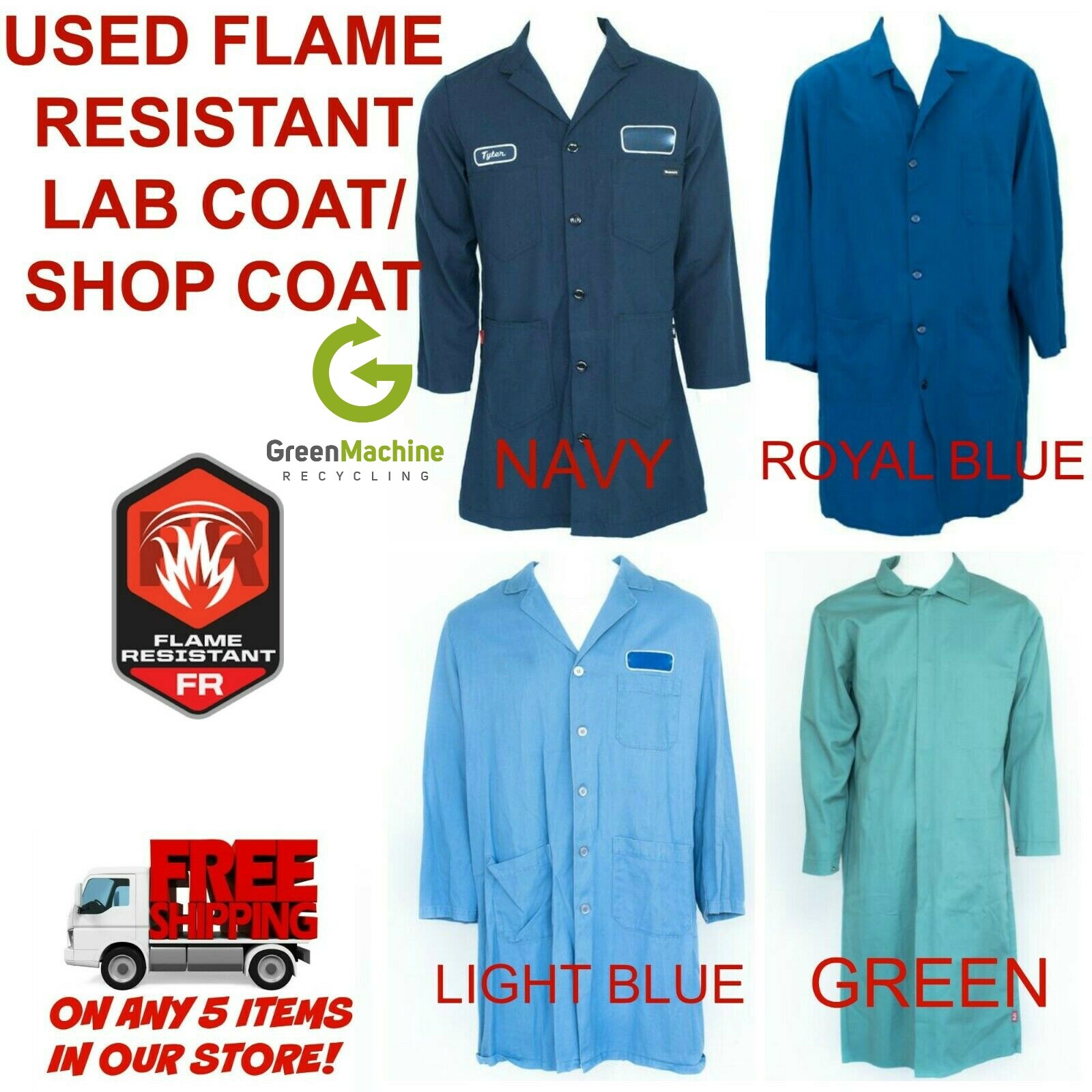 Flame Resistant FR Lab Coat Shop Coat Cintas, Unifirst, G&K