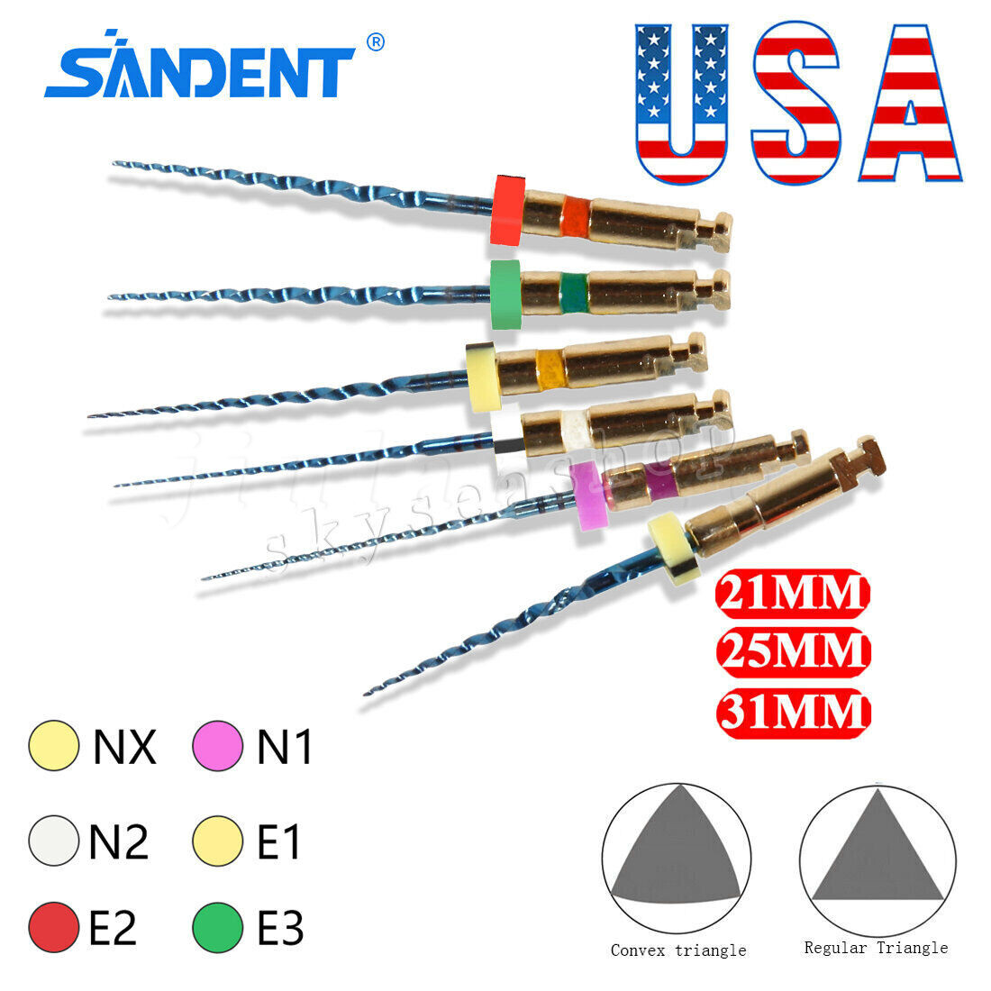 Endo Rotary Files SX-F3 X-Pro Gold Taper Files X3 Pro Gold Niti Files 21/25/31mm