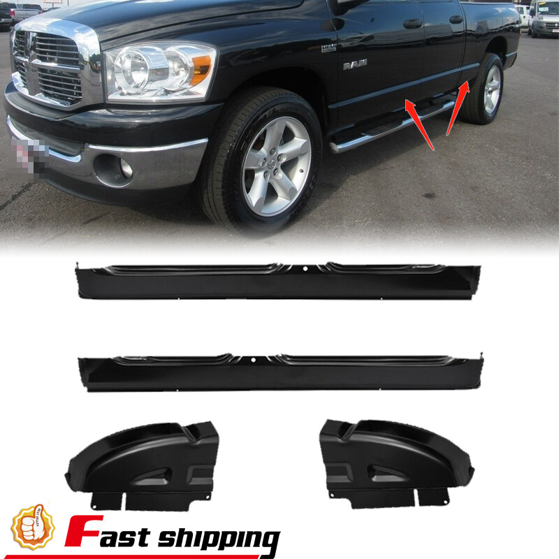 4PCS For 2002-2009 Dodge Ram Quad Cab 1500 2500 3500 Rocker Panels & Cab Corners