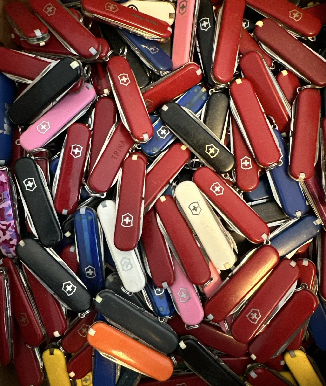 Lot of 5 Victorinox Classic Sd Swiss Army Knives - Multi colors and Logos