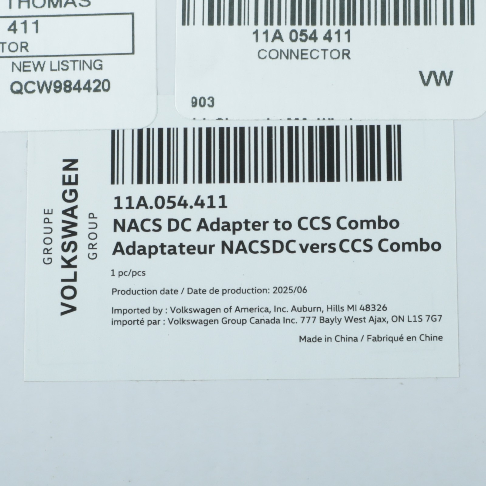 NEW OEM Volkswagen 2021-2026 ID.4 NACS to CCS DC Adapter Connector 11A-054-411