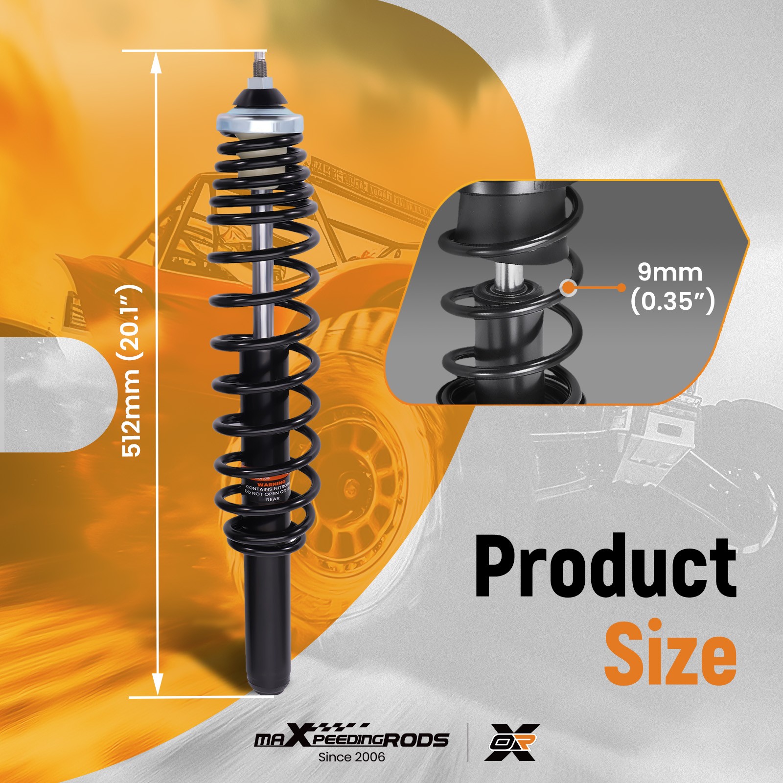 2pcs Performance Front Shocks for Polaris Sportsman X2 500 700 800 2006-2009