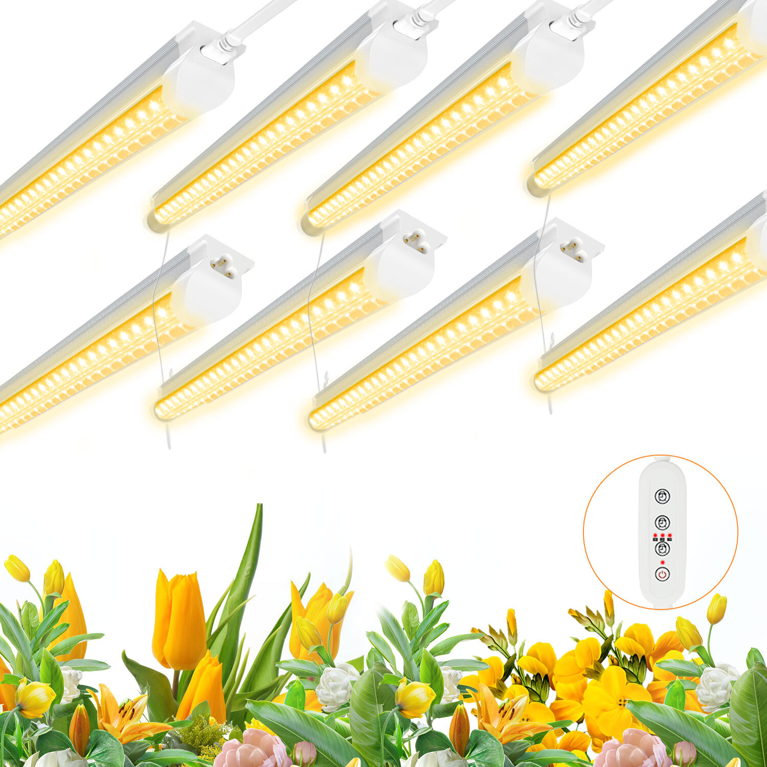 T8 4FT 50W LED Grow Lights Full Spectrum 3000K LED Tube Light Fixture With Timer