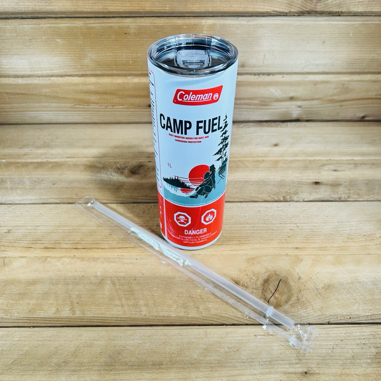 New Canadian Coleman Lantern Fuel Can Designed Insulated Coffee Tumbler w/ Straw