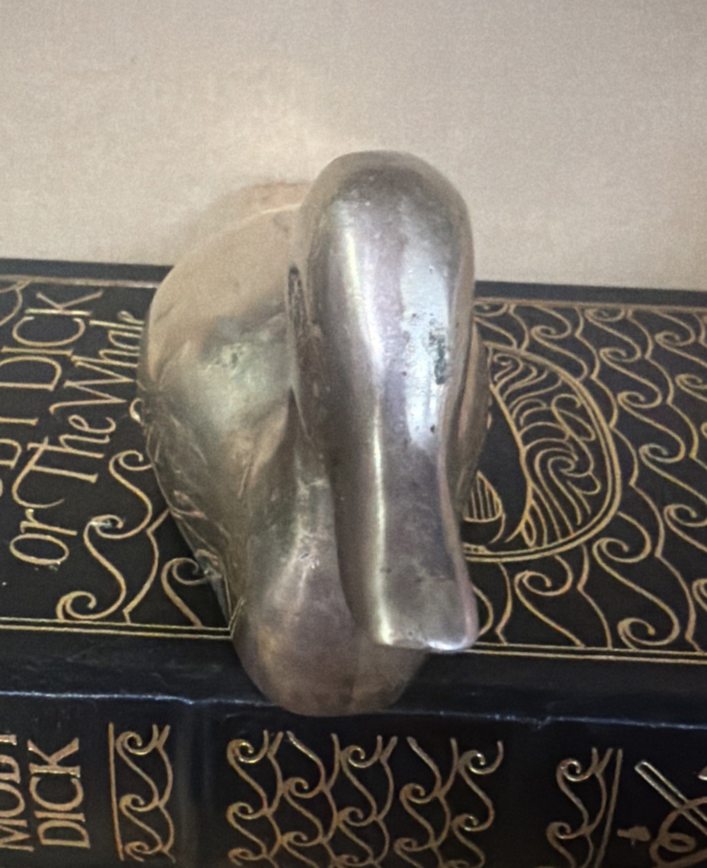 Vintage Heavy Solid Brass smooth Duck Decoy Figurine Approx 10" Long 4” TalIndia