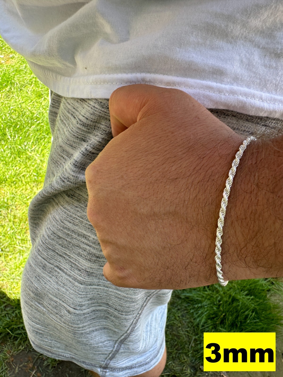 Real Solid 925 Sterling Silver Rope Bracelet 2mm-6mm Men's Women's 6-9"