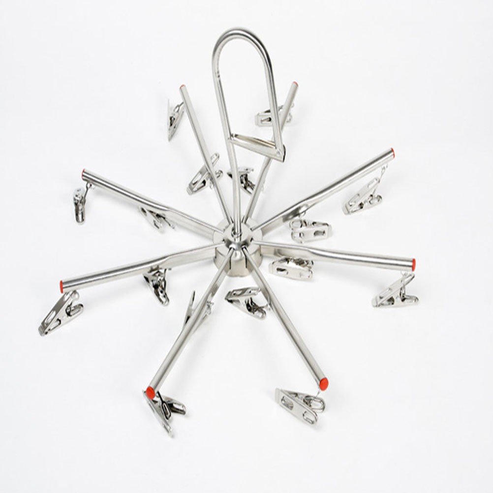 Hanging Laundry Drying Rack Clothes Stand Foldable Hangers with Clips