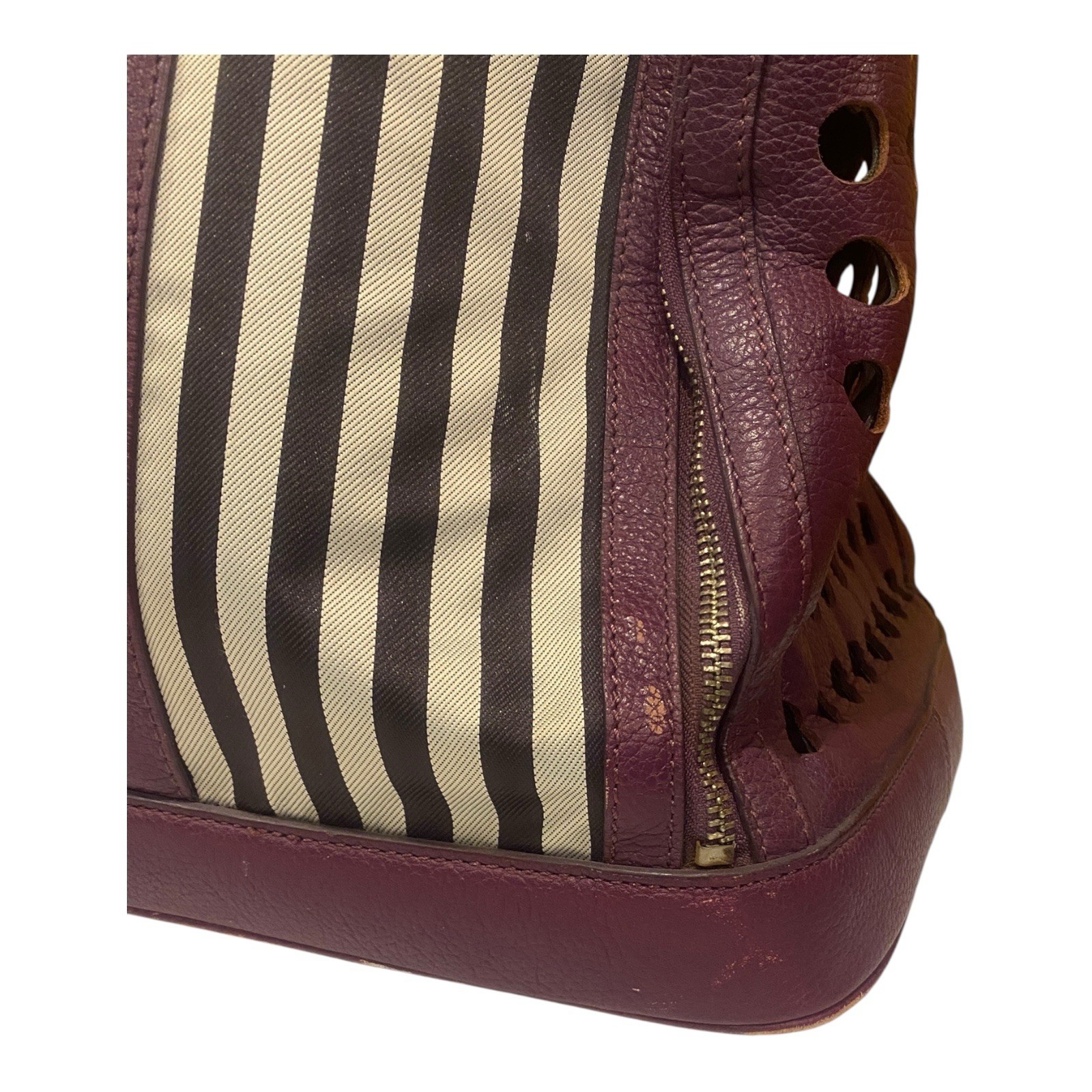 Henri Bendel Iconic Stripe Pet Carrier Dog Bag 5th Ave NY Travel Designer RARE!