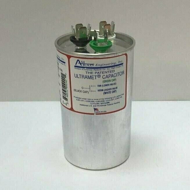 AmRad USA2238 Run Capacitor 50 + 7.5 uf MFD 370 / 440 Volt Made in USA