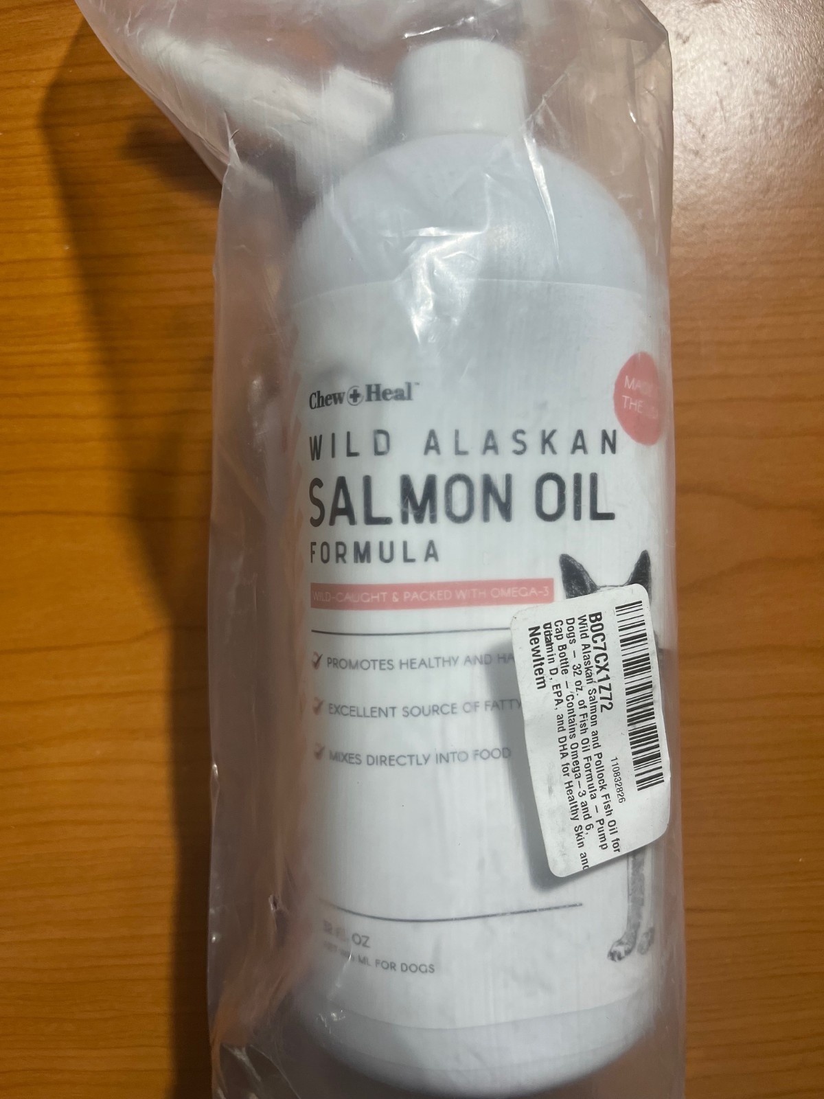 Wild Alaskan Salmon Fish Oil for Dogs, 32oz Formula, Pump Cap Exp: 10/2026