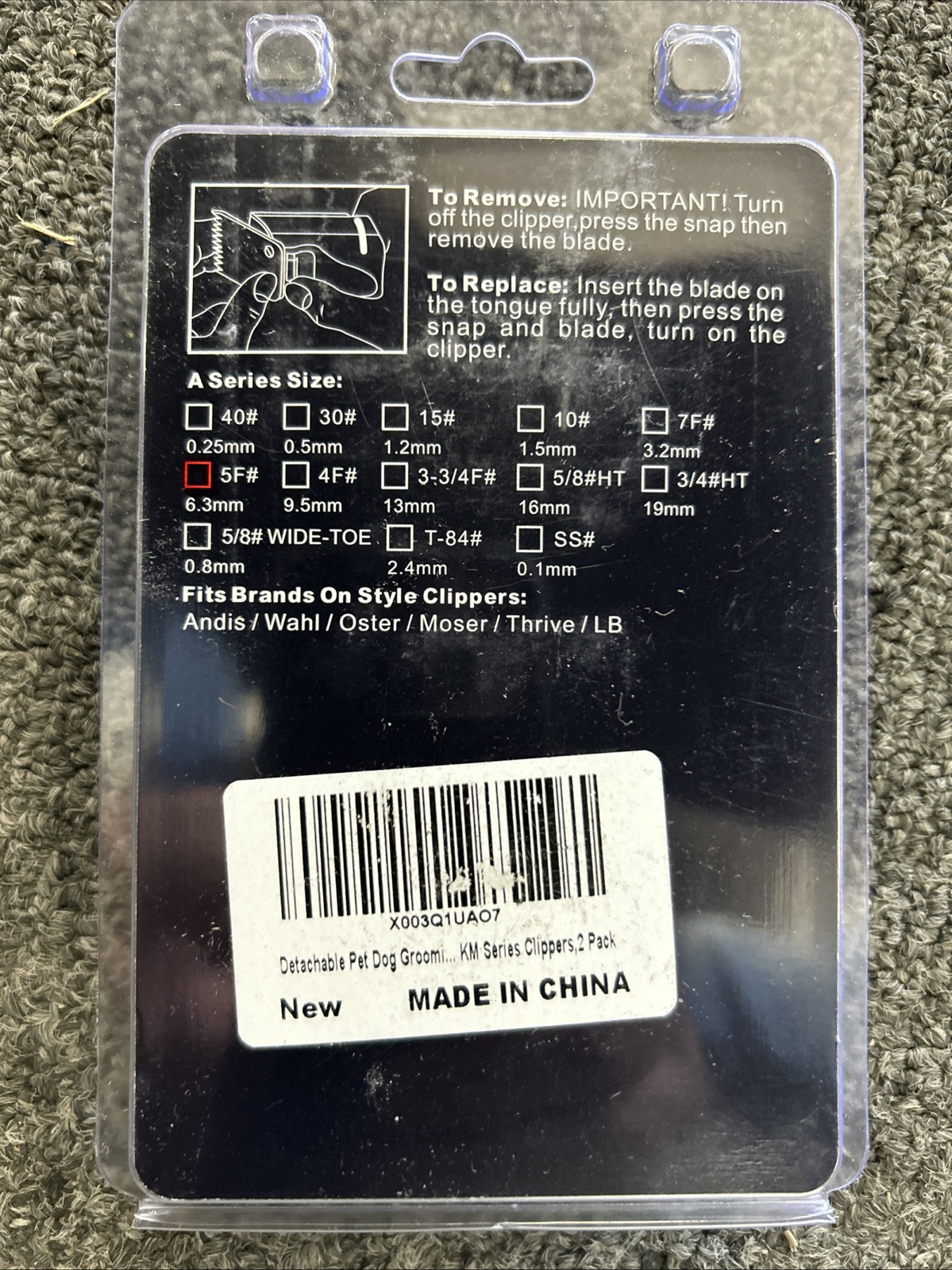 #5FC CERAMIC EDGE 6.3mm Steel Pet Grooming Blade*Fit AG,Wahl KM5 KM10 KM2 Clippe