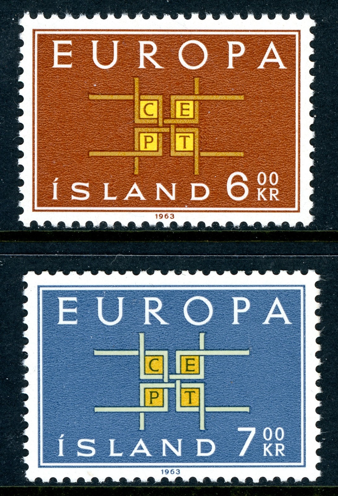 Iceland 1963 EUROPA Scott #357-358 Mint Non Hinged T73