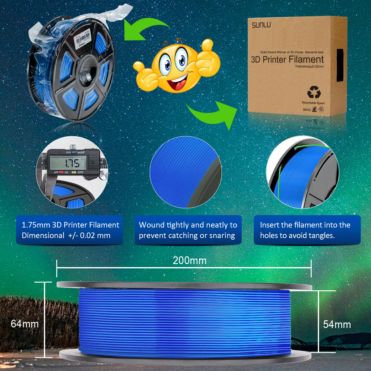 【BUY4 PAY FOR 3】SUNLU PLA/PLA PLUS/PETG/SILK/ABS/META/MATTE 1KG TPU500G Filament