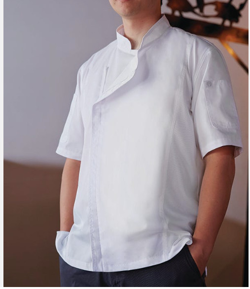 Chef Works NEW Springfield White Chef Coat Mens Large Zipper Arm Pocket BCSZ009