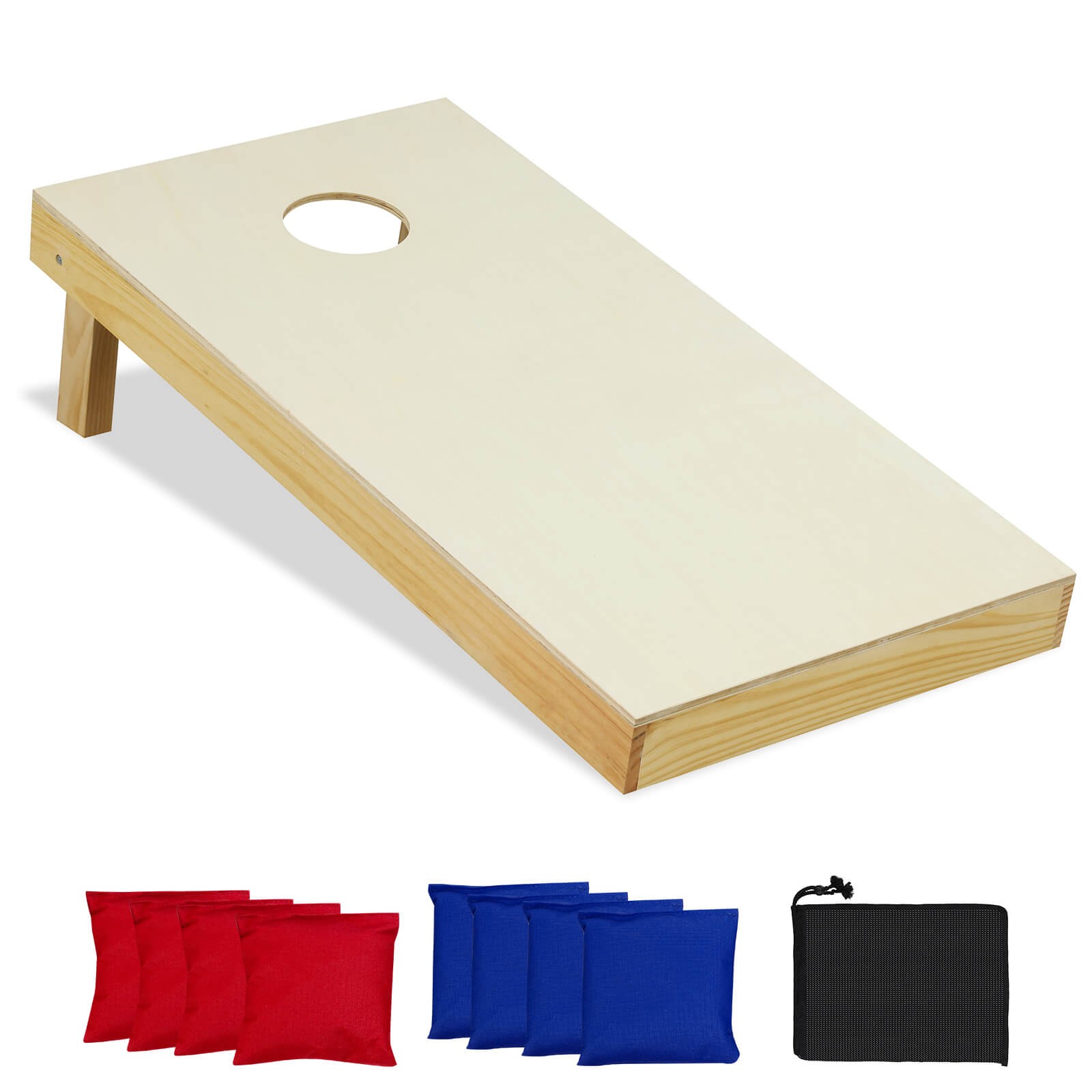 4'x2' Portable Corn Hole Game Board Includes 8 Bean Bags Solid Wood