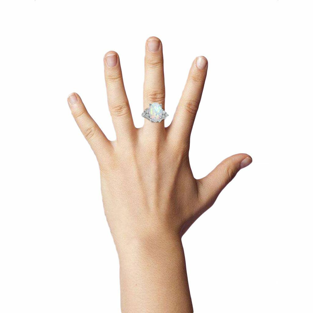 Silver Fire Opal Ring in 925 Sterling Gemstone Jewelry Ring Size 6 -10 Hot