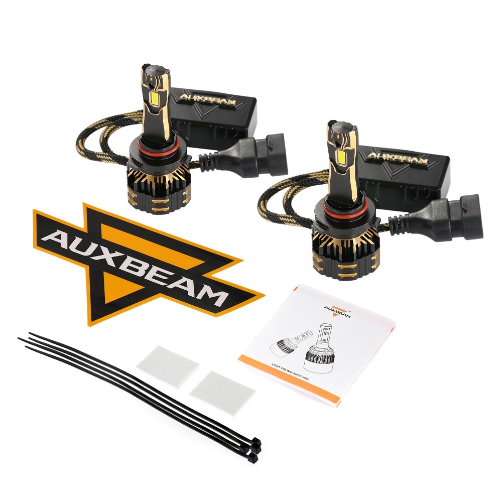 AUXBEAM GX SERIES 9005 HB3 LED HEADLIGHT BULBS 6500K WHITE CANBUS 25000LM 120W