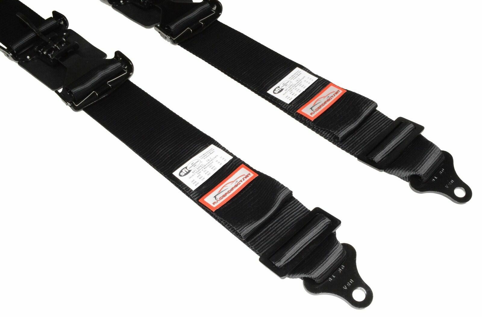 LATCH & LINK PAIR 2 POINT LAP BELTS SIGNATURE SERIES SFI 16.1 BOLT OR WRAP BLACK