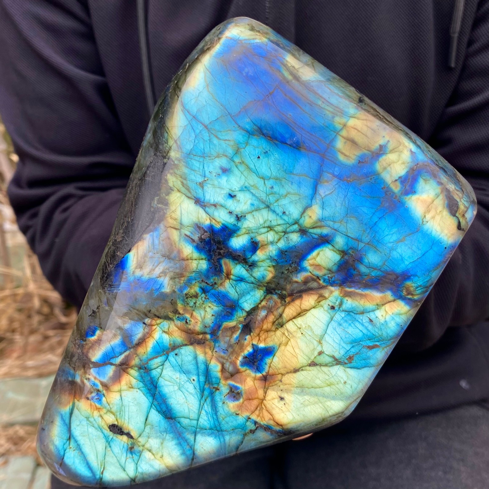 4.57LB Top natural Labrador flash moonstone quartz crystal mineral specimen