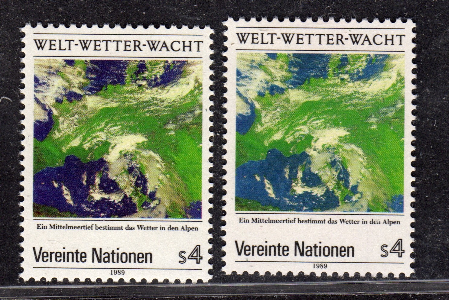 Centsational - EFO UN Vienna 1989 SN 91  MNH OG  Color Changeling