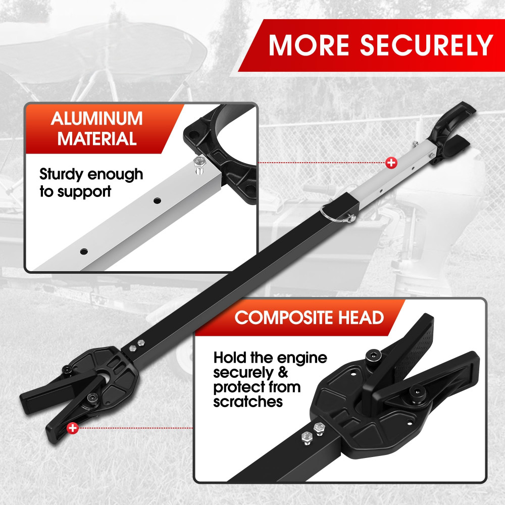 Adjustable Boat Transom Saver 23-35in Outboard Motor Support Aluminum 100HP