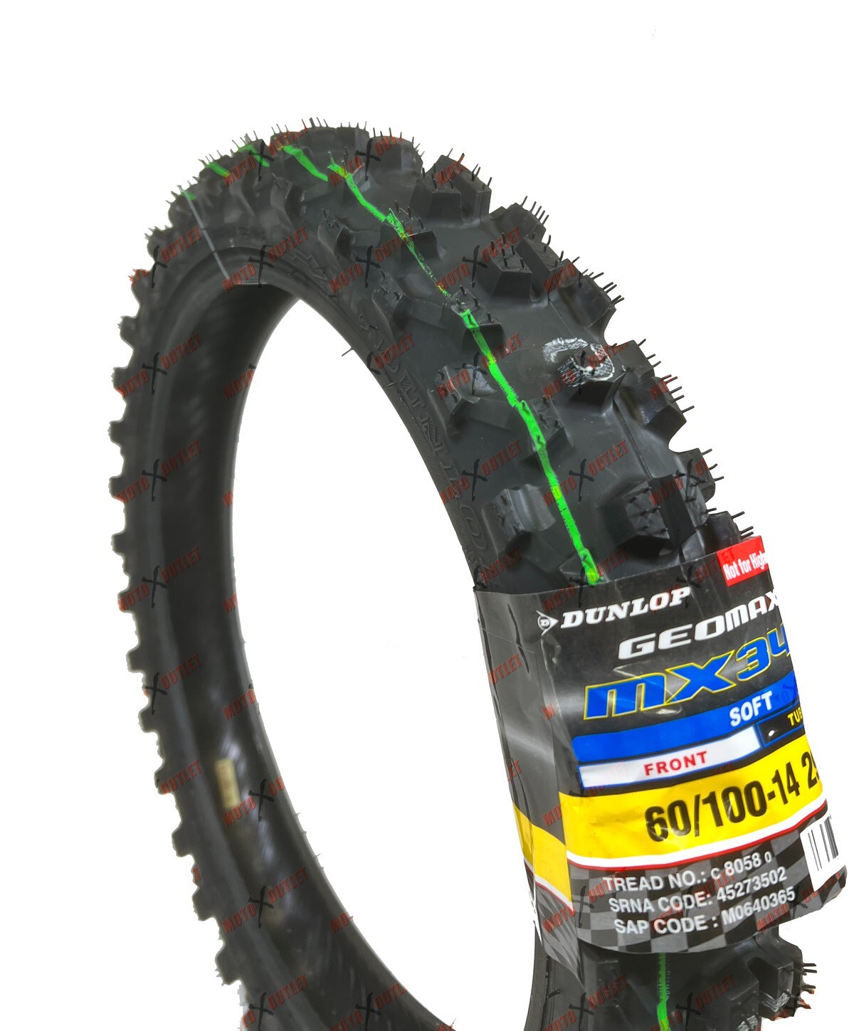 Dunlop 60/100-14 80/100-12 Tire Set MX34 Front Rear CRF110 KLX110 TTR110