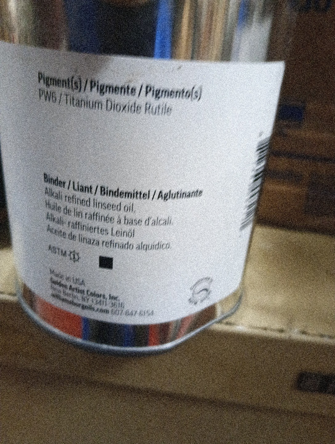 Artist39;S Oil Color 16 Oz Can - Titanium White. 696