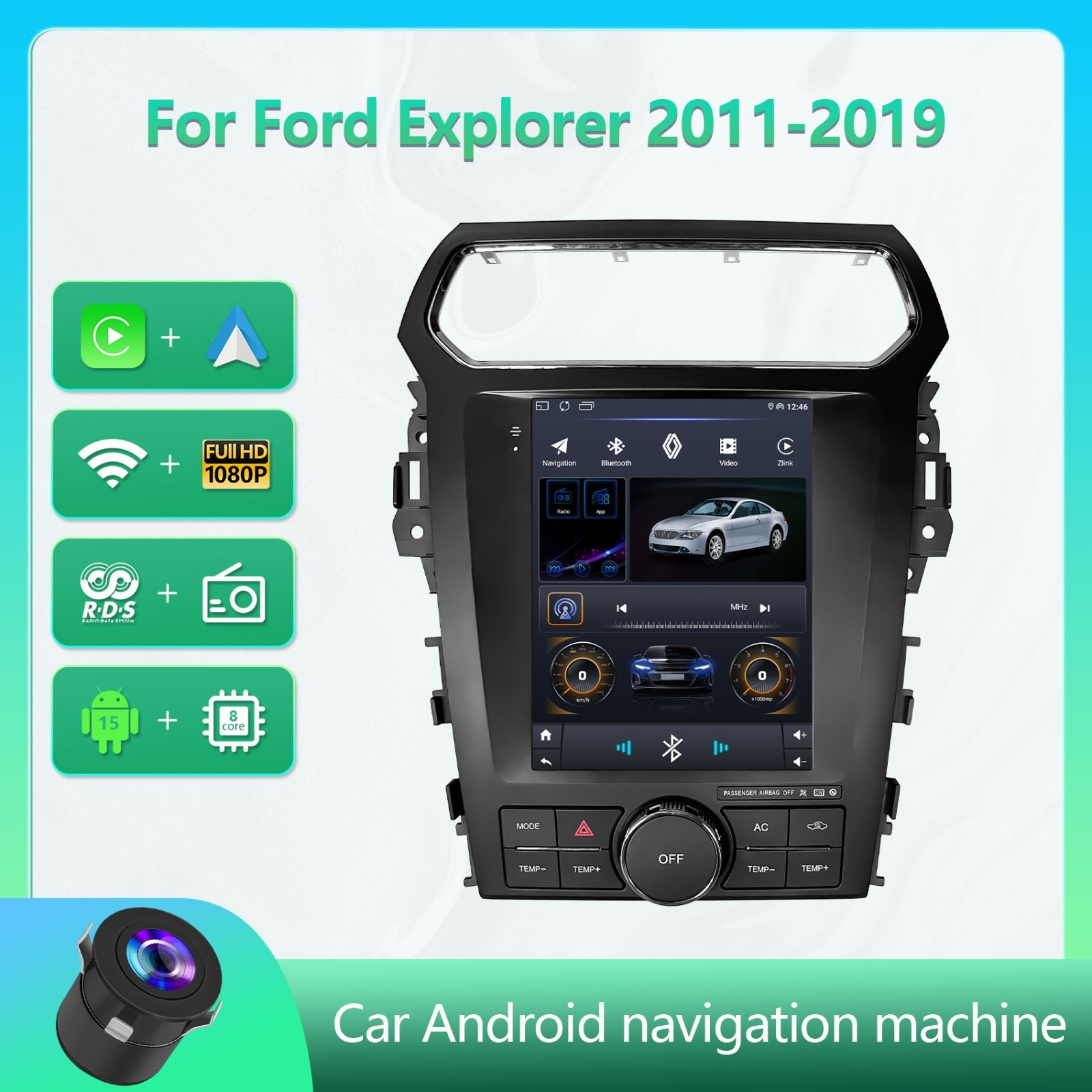 9.7" Tesla Screen For 2011-2019 Ford Explorer Car GPS Radio Navi Stereo Carplay