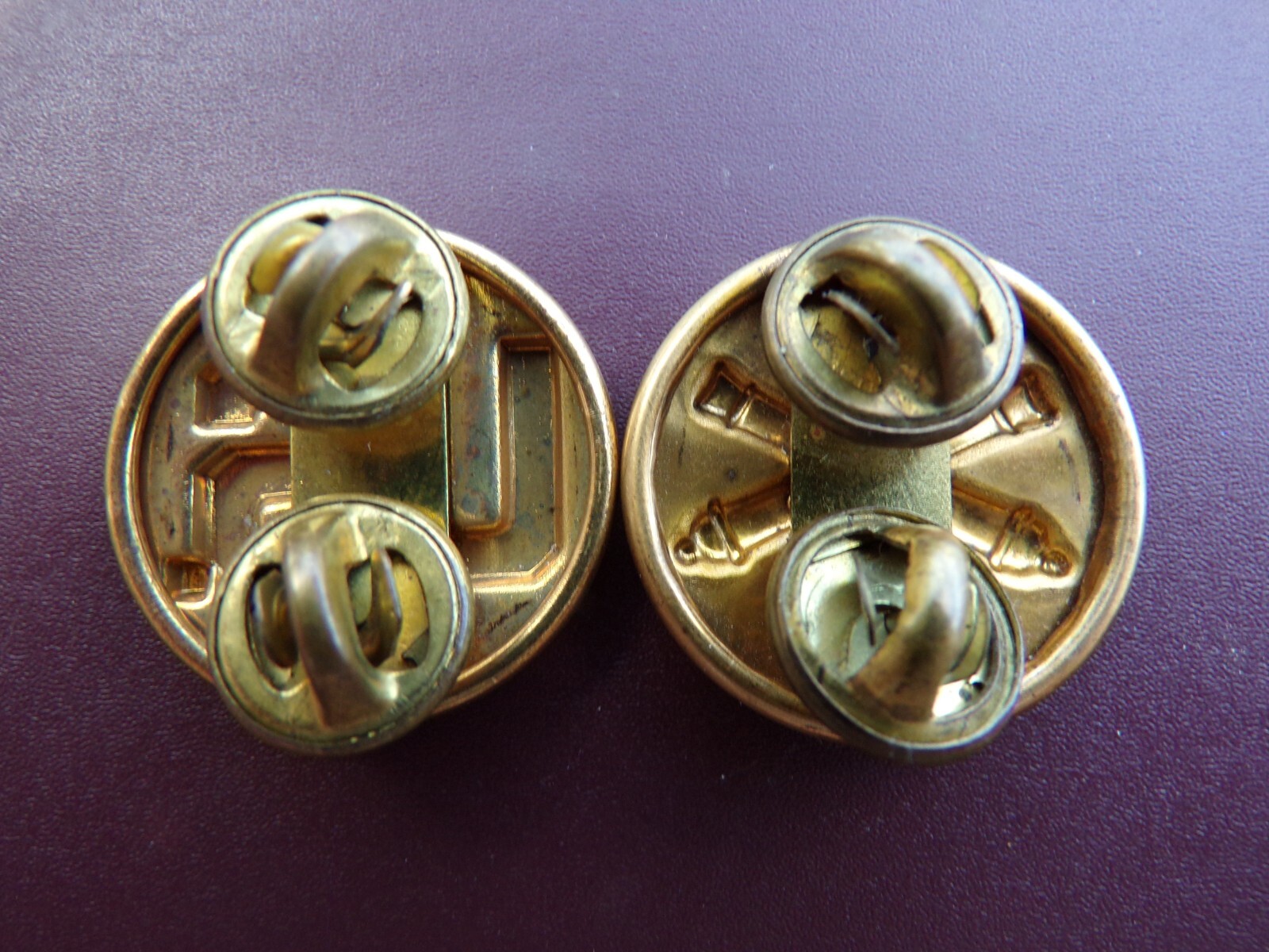 US Army Airborne Field Artillery Jump Wing Collar Brass Disk Insignia FA Set Pin