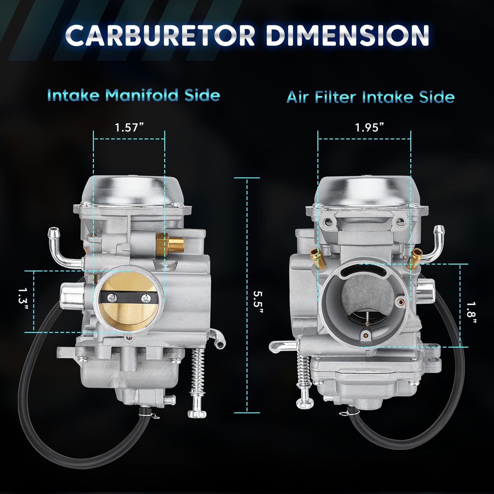 Carburetor w/Fuel Pump & Air Filter for Polaris Sportsman 500 4X4 HO 01-05 10-12