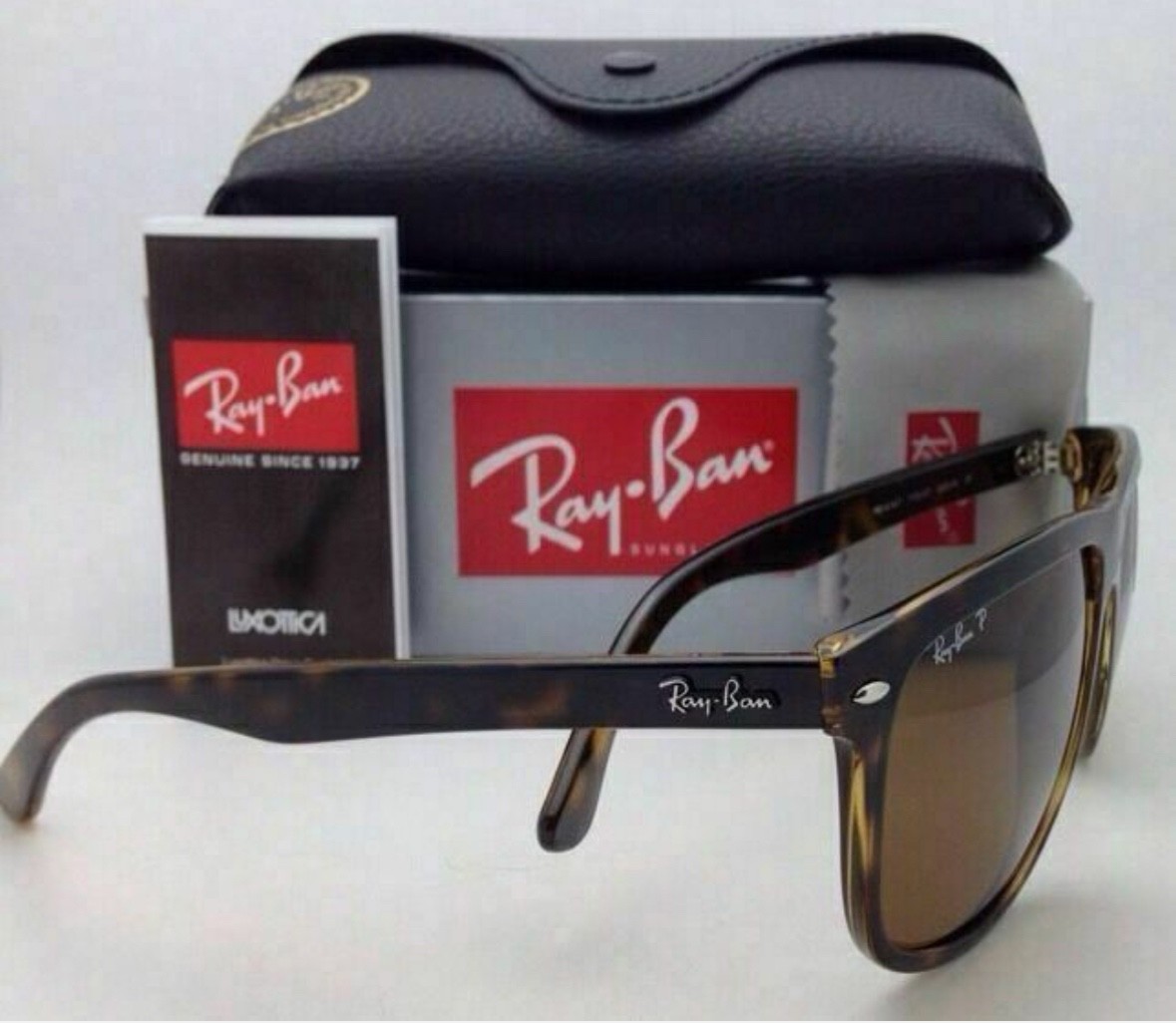 Ray-Ban Boyfriend Polished Light Havana Brown Polarized 60 mm Sunglasses RB4147
