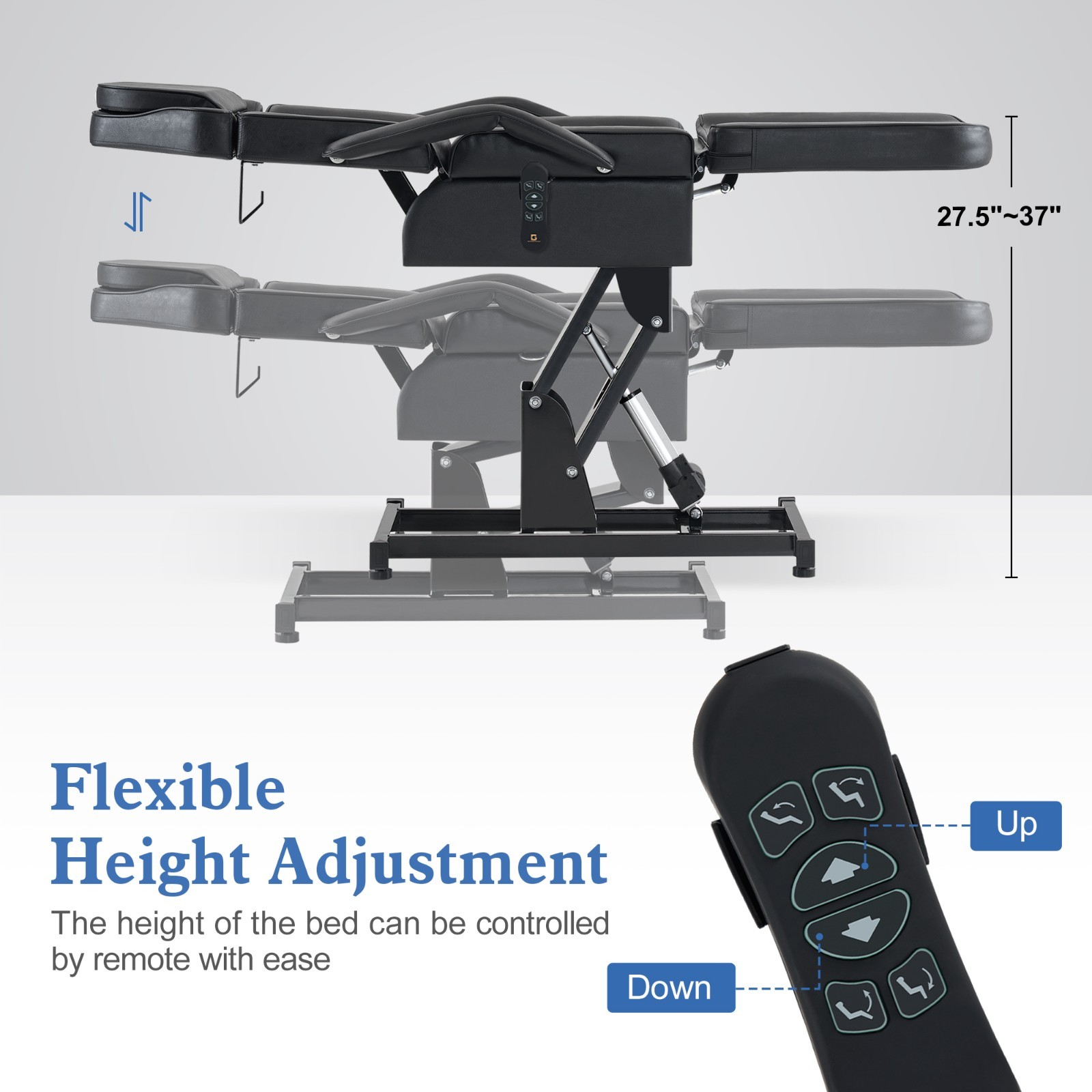 Electric Beauty Bed with 3 Motors, Massage Facial Bed for Esthetician Tattoo2751