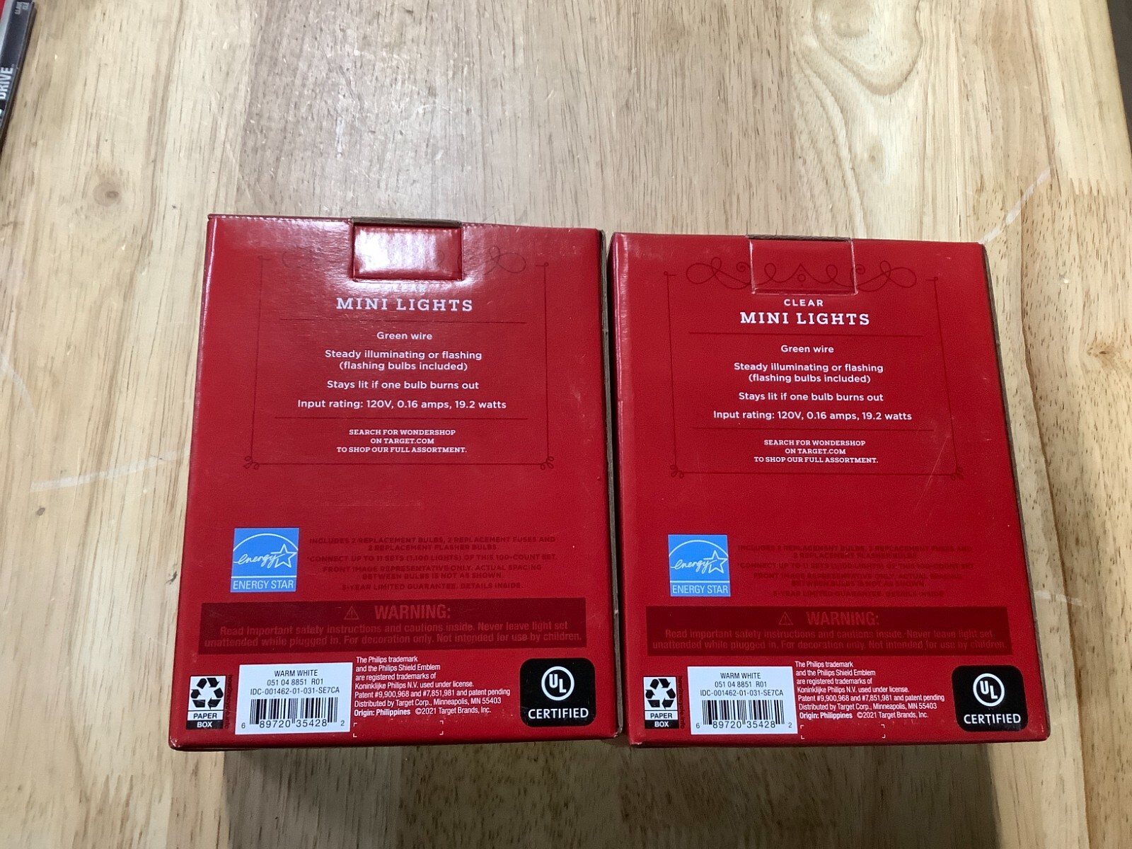 (2) Wondershop CLEAR Mini Christmas Lights (ea 24’8” 100 Lights) Indoor/Out