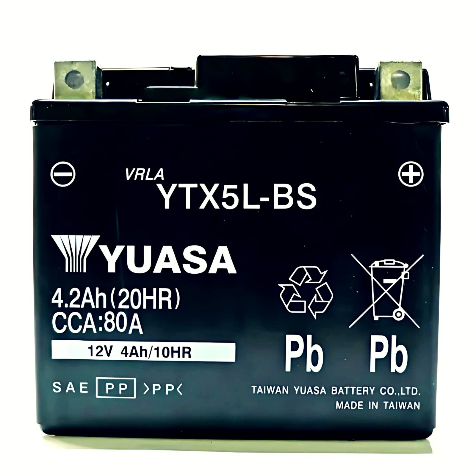 Yuasa YTX5L-BS Maintenance Free Powersport Battery for Motorcycle, Scooter& ATV