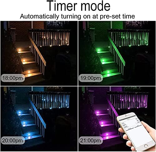 Wifi Bluetooth Black 45mm RGBWW LED Deck Patio Stair Step Soffit up/Down Lights