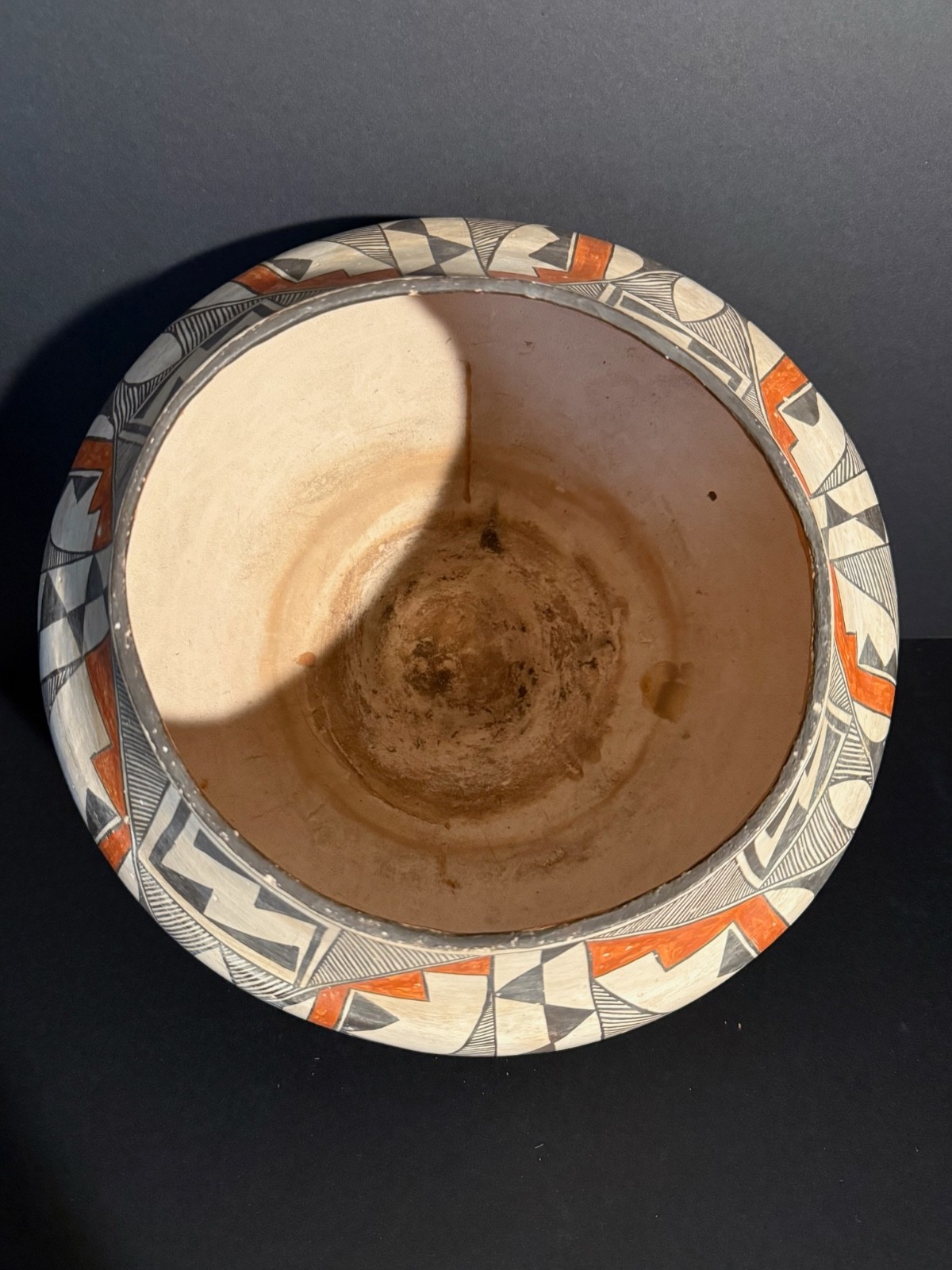 LARGE ACOMA POLYCHROME POTTERY OLLA,BEAUTIFUL PAINT DECORATION,C1900, EXCELLENT!