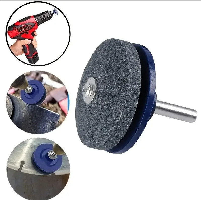 3pcs Electric Lawn Mower Sharpener – Durable Grinding Head & Whetstone Set - NEW