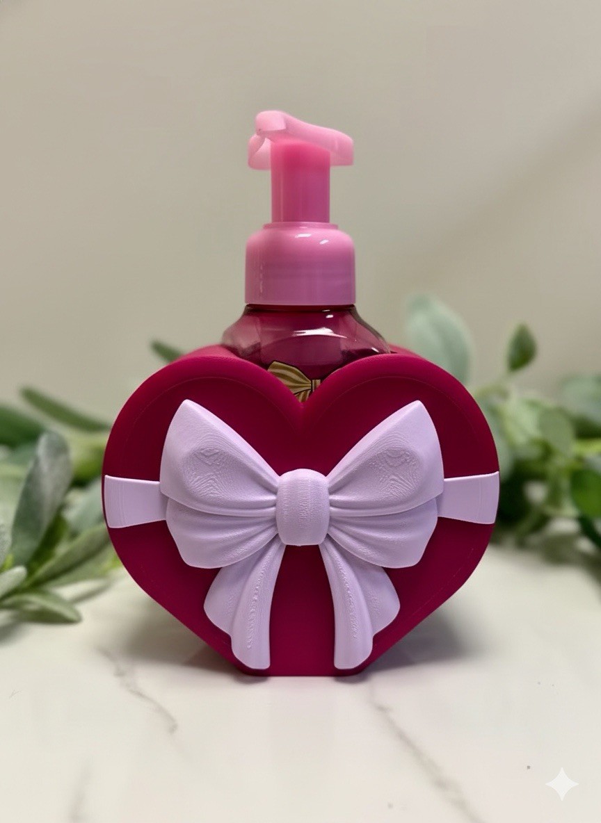 Bow Heart Hand Soap Holder Bath and Body Works Valentines Day