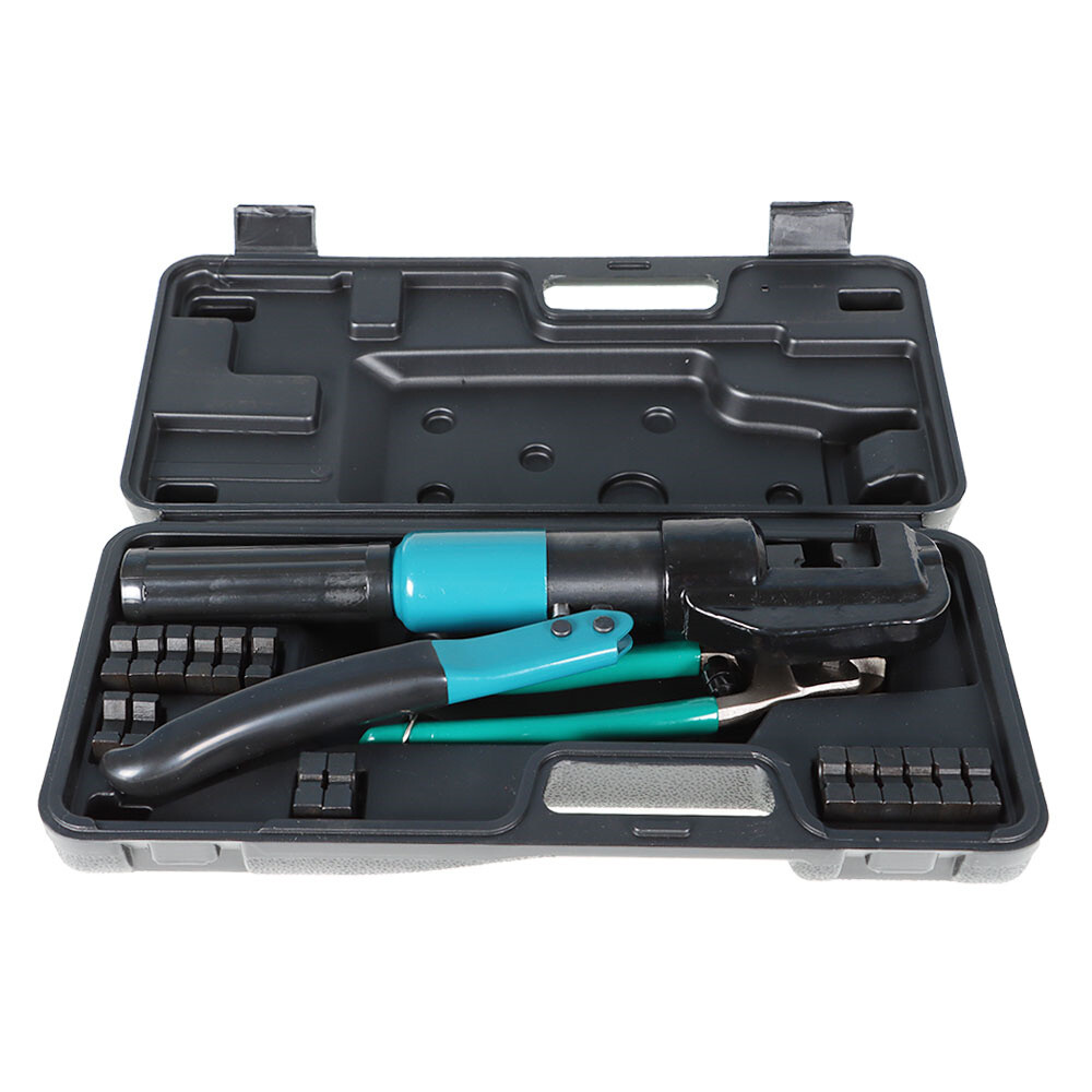 10T Hydraulic Crimper Crimping Tool Wire Battery Cable Lug Terminal W/ 9 Dies