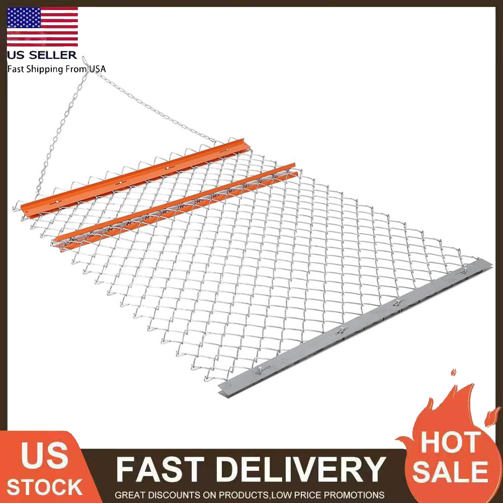 Heavy Duty Drag Harrow 4x5 ft Chain Harrow Lawn Rake ATV UTV Tractor Attachments