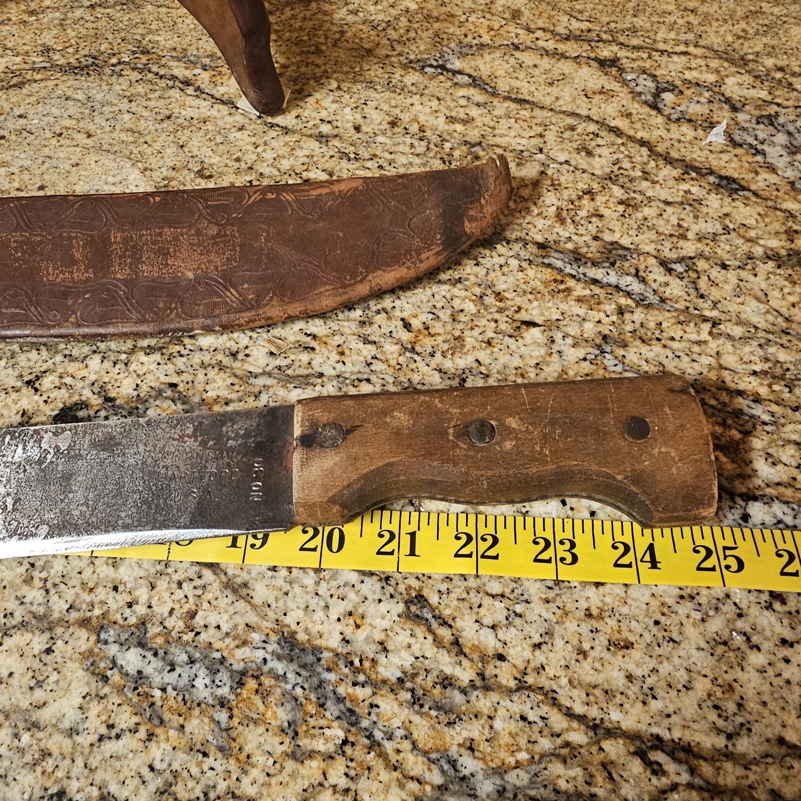 Vintage Collins & Co. Legitimus No 13 Large Knife With Sheath USA