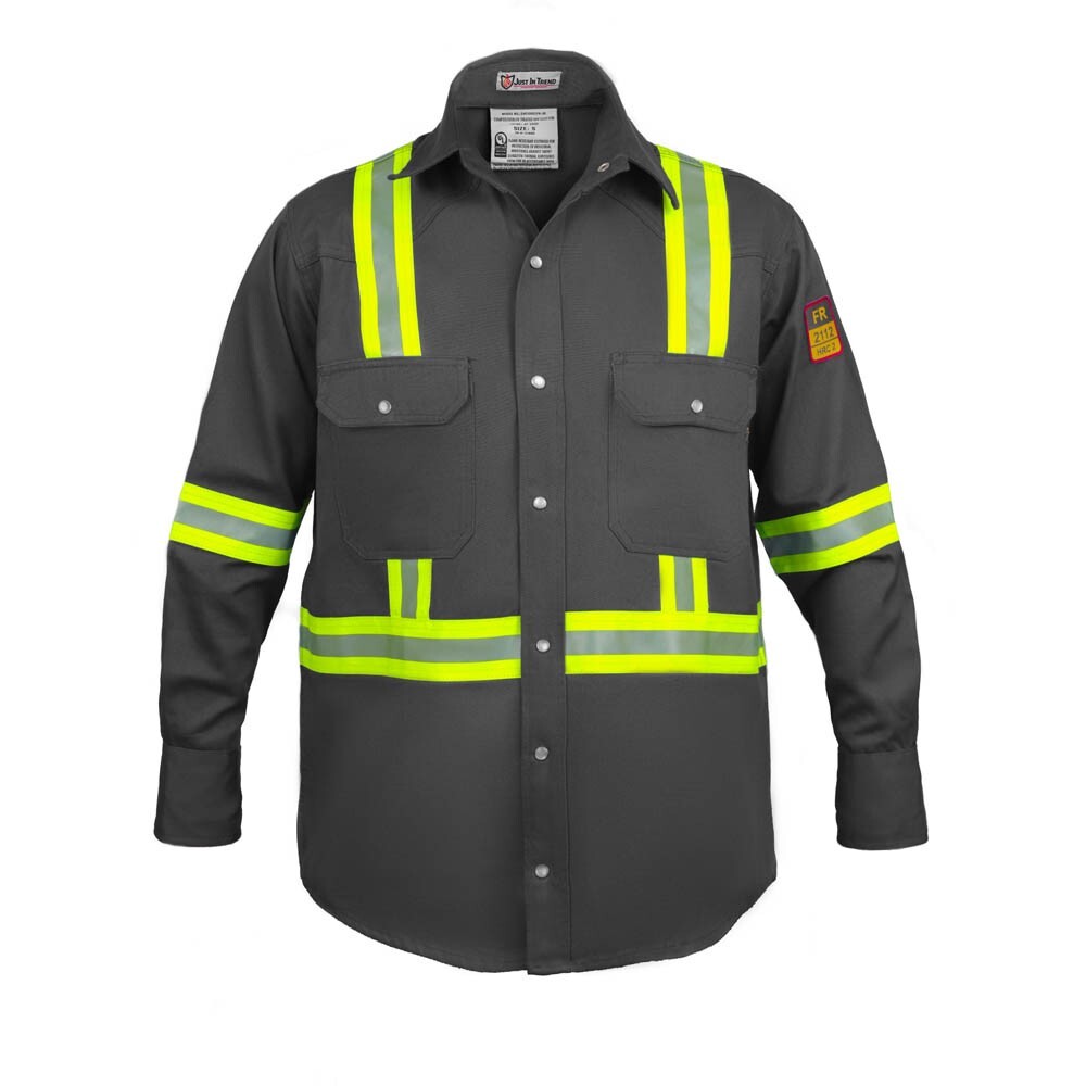 Flame Resistant FR High Visibility Hi Vis 100%C Light Weight Shirt